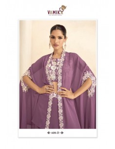 Lehenga Choli sari Vamika brodé Poupre  - 1 2