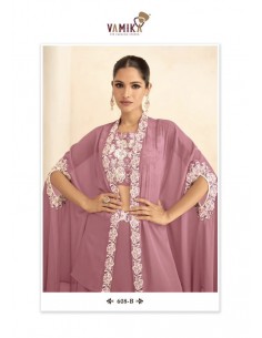 Lehenga Choli sari Vamika brodé Rose  - 1 2