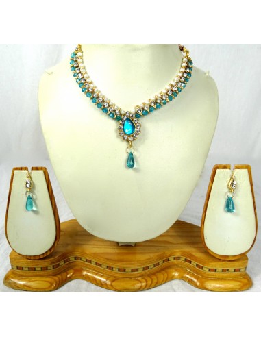 collier set bijoux enfant bleu  - 2