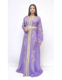 Takchita Robe oriental caftan Lille Bozan lilas doré  - 1 2