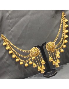 boucles d'oreilles traditionnel indienne bahubaali dorée  - 1 2