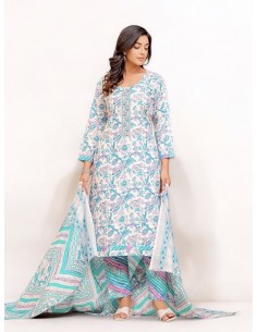 Robe indienne pakistanaise anarkali Salwar kameez Suman nawkar Bleu clair  - 1