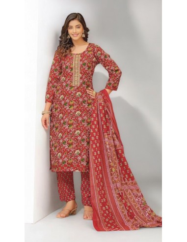 Robe indienne pakistanaise anarkali Salwar kameez Suman nawkar Rouge  - 1