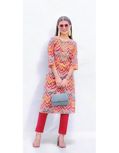 Tunique indienne Radhika kurti avec pantalon  - 1