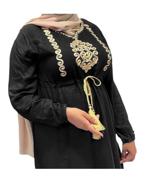 robe longue abaya SARAH noir  - 2