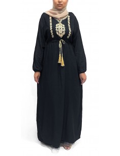 robe longue abaya SARAH noir  - 1