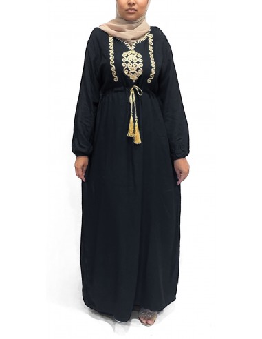 robe longue abaya SARAH noir  - 1