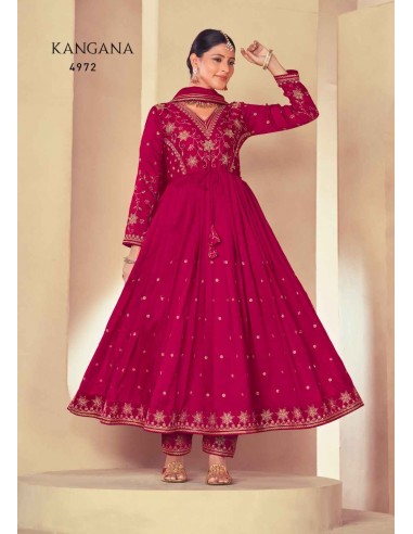 Tenue indienne pakistanaise anarkali Salwar kameez Rangoon Kangana Rose  - 1