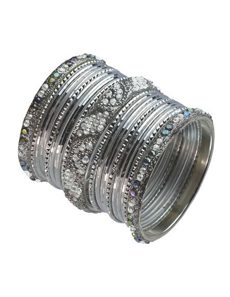 Bangles bracelets argenté muna Bijoux indiens
