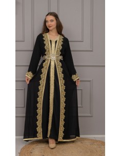 Takchita Robe oriental Rania Noir caftan lille  - 1