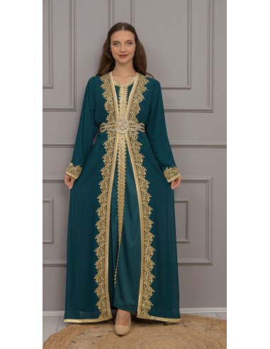 Takchita Robe oriental Rania Vert caftan lille  - 1