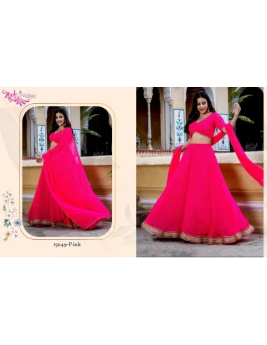 Lehenga choli ZEEL sari jupe evase Rose  - 3