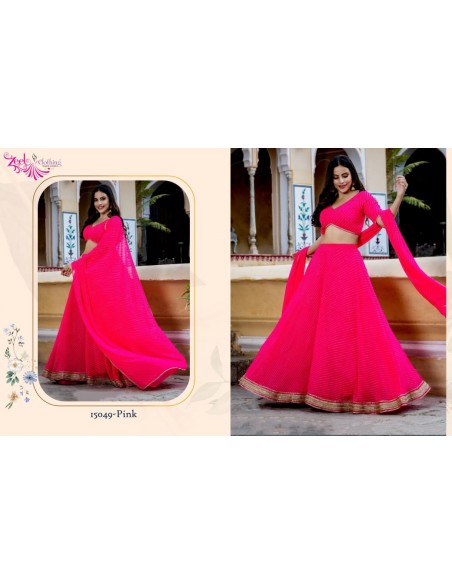 Lehenga choli ZEEL sari jupe evase Rose  - 3