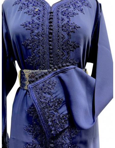 Caftan bleu royal brodé – Robe de cérémonie orientale élégante  - 2