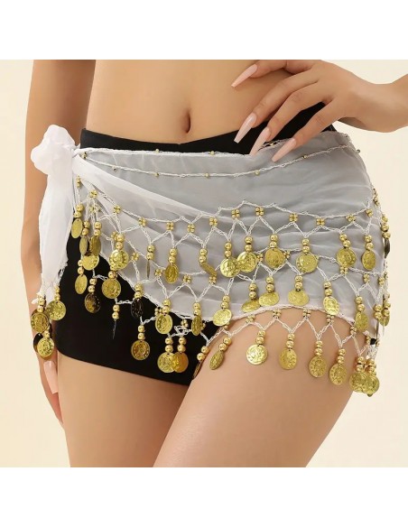 Ceinture de danse orientale Belly dance blanc  - 1