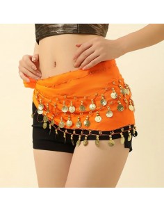 Ceinture de danse orientale Belly dance orange  - 1