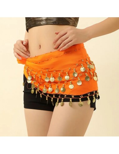 Ceinture de danse orientale Belly dance orange  - 1