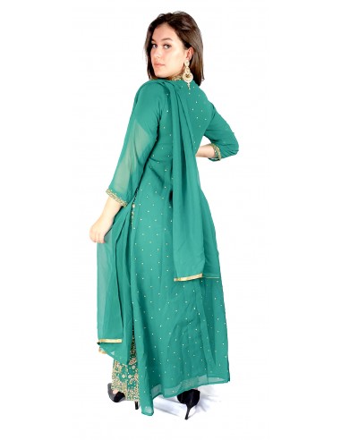 Robe de Soirée oriental Vert et dore  - 3