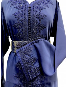 Location Caftan Lille marocain Takchita Robe oriental bleu nuit caftan lille  - 1 2