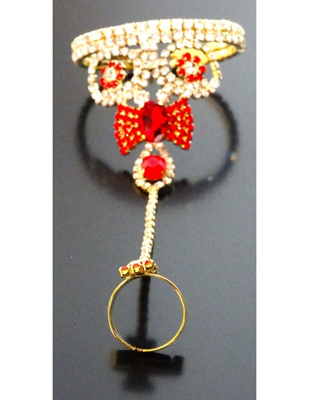 Bijoux de main Doré & Rouge  - 1