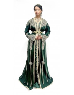 Caftan Vert Émeraude – Raffinement Royal et Prestige  - 1