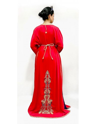 Takchita Aisha Rouge bleu caftan lille  - 3