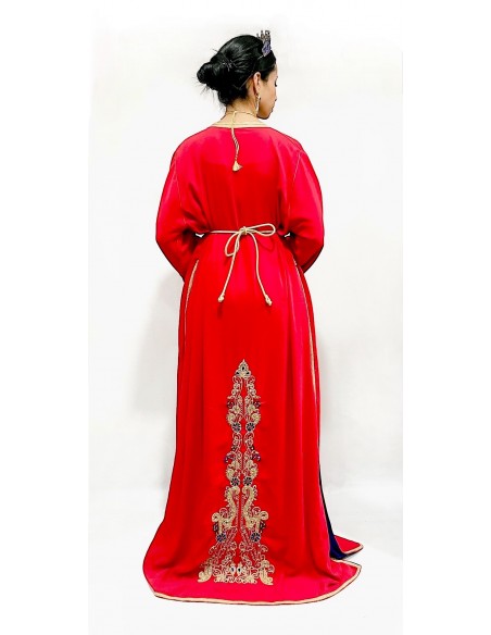 Takchita Aisha Rouge bleu caftan lille  - 3