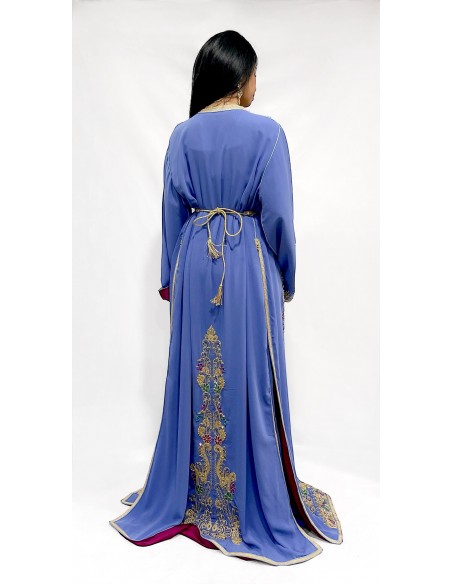 Caftan Lavande Brodé – Raffinement et Modernité  - 2