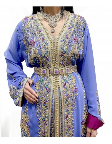 Caftan Lavande Brodé – Raffinement et Modernité  - 3