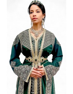 Location Takchita caftan lille henna fassi marocain Vert  - 1 2