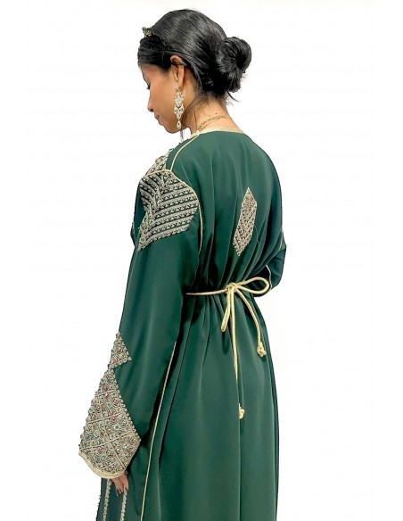 Location Takchita caftan lille henna fassi marocain Vert  - 3