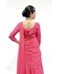 Lehenga choli ZEEL sari jupe evase Rose  - 1 2