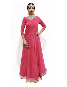 Lehenga choli ZEEL sari jupe evase Rose  - 1