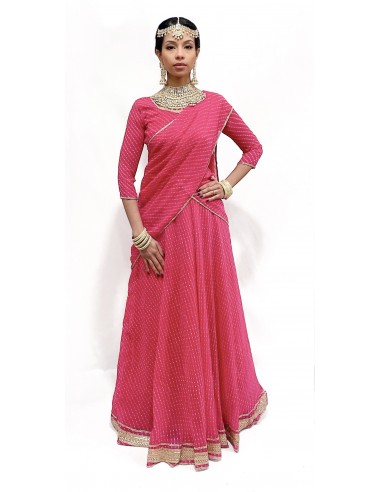 Lehenga choli ZEEL sari jupe evase Rose  - 1