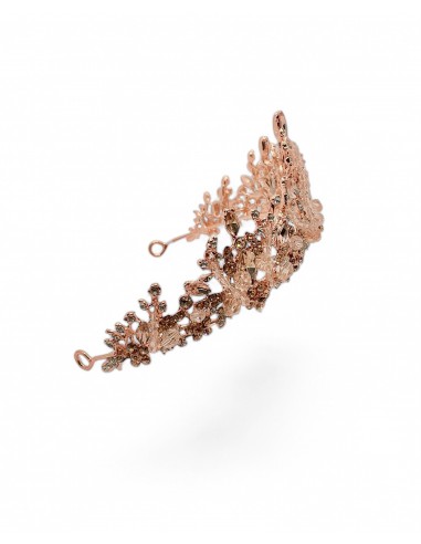 Diadème rose gold avec cristaux – Accessoire chic pour mariages et soirées  - 2