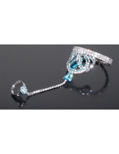 Bijoux de main Argenté & Bleu Turquoise  - 3 2