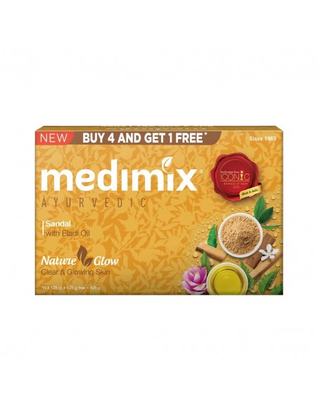 Savon Ayurvédique Medimix Santal & Huile d'Eladi - Éclat Naturel et Peau Radieuse (125g)  - 1