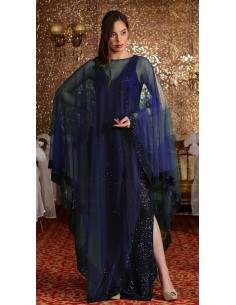 Robe de Soirée Strass bleu nuit benim  - 1