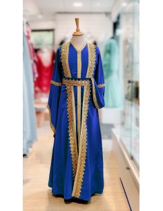 Caftan fille Enfant bleu royal  - 1