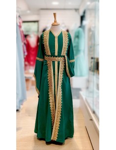 Caftan Enfant vert émeraude  - 1