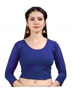 Choli Blouse de Sari indien Namrita Bleu  - 1