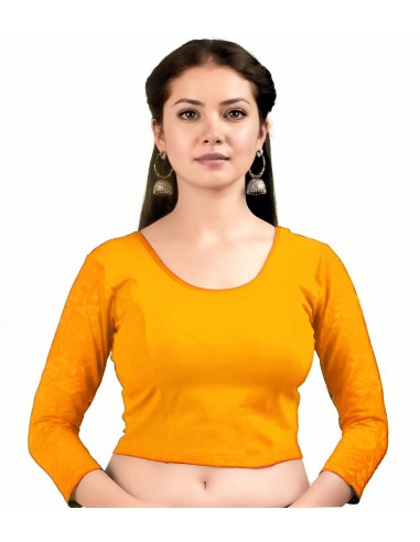 Choli Blouse de Sari indien Namrita Jaune Saffron  - 1