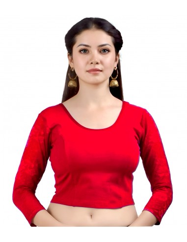 Choli Blouse de Sari indien Namrita Rouge  - 1