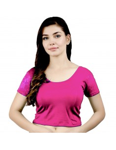 Choli Blouse de Sari indien varanasi rose  - 1