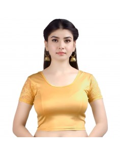 Choli Blouse de Sari indien varanasi dore or  - 1