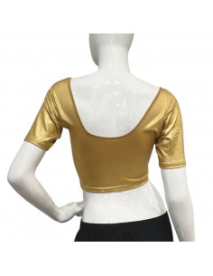 Choli Blouse Doré – Parfait pour Sari, Danse Bollywood & Mariage Indien  - 1 2