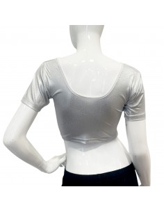 Choli Blouse Argenté – Parfait pour Sari, Mariage Indien & Danse Bollywood  - 1 2