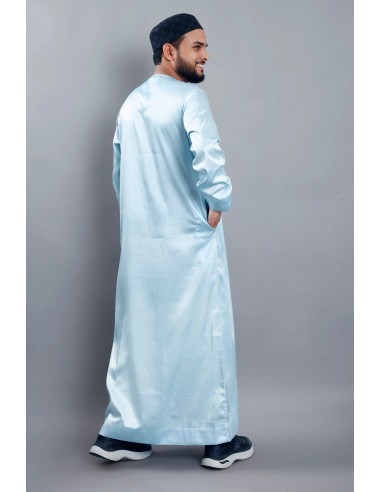 Qamis Émirati Homme bleu ciel - Élégance et Pureté pour l'Aïd et la Prière | Tailles 50 à 60  - 3