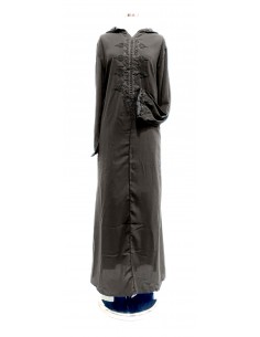 Djellaba Femme Moderne et Traditionnelle - Djellaba Marocaine Élégante avec Broderie et Capuche -Tenue Chic pour Quotidien gris 