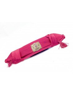 Ceinture Orientale en Satin Rose Fuchsia avec Boucle Dorée – Élégance et Raffinement pour Caftan et Takchita  - 1 2